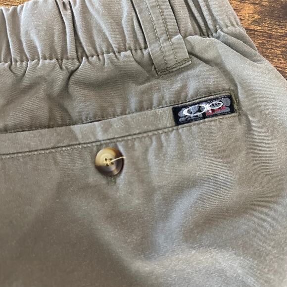 Vintage OP cargo shorts men’s size large green khaki elastic waist ocean pacific - Picture 7 of 10